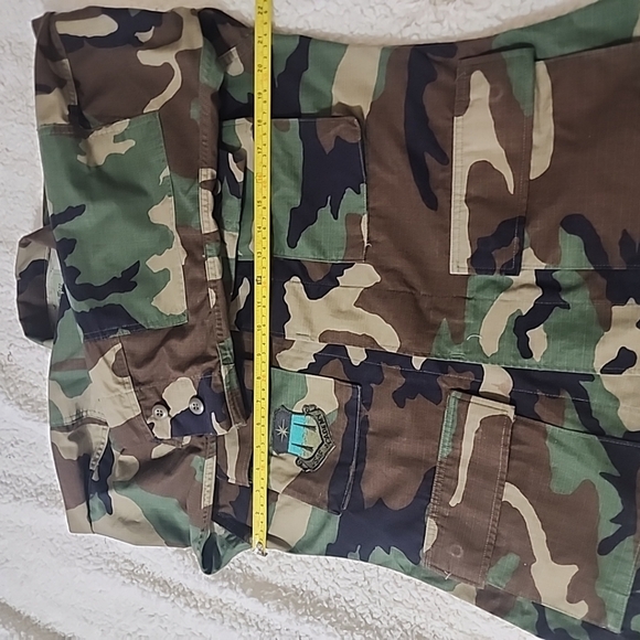 Air Force Issued Top Men Small Short Woodland Camo Button Up Shirt Long Sleeve - Picture 5 of 13